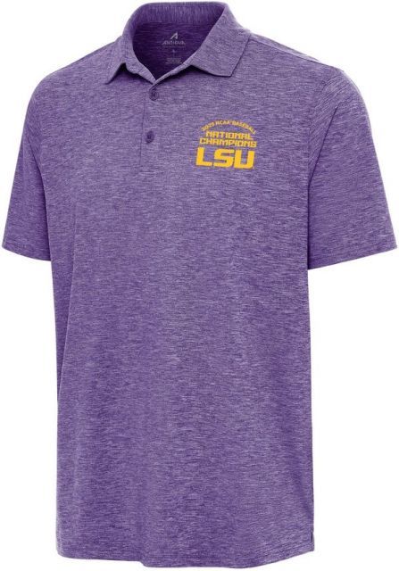 送料無料 アンティグア レディース ポロシャツ トップス Antigua Adult 2025 Men s College World Series Champions LSU Tigers Par 3 Adult Polo