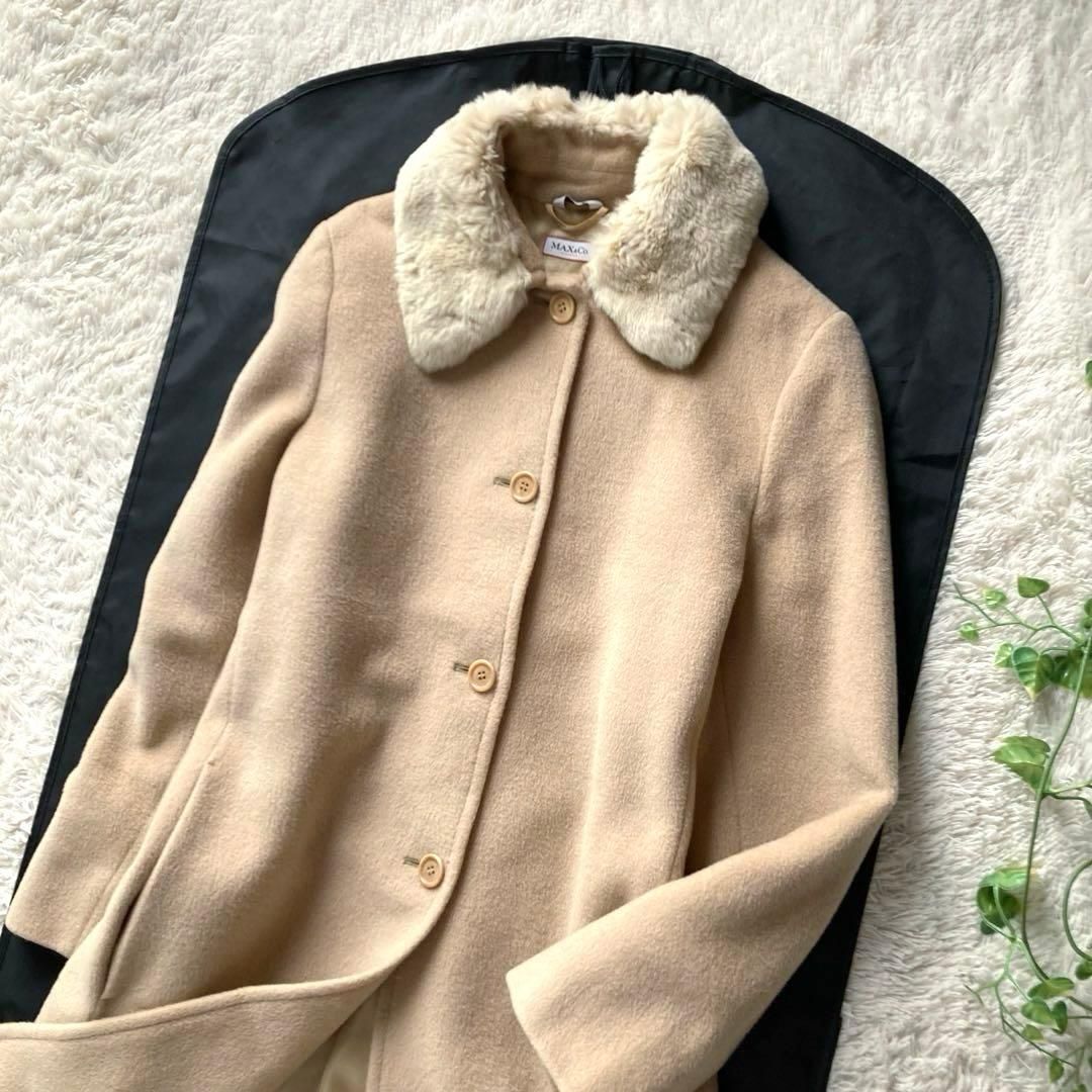 Max&Co. マックスマーラ カシミヤ混 チェスターコート リアルファー