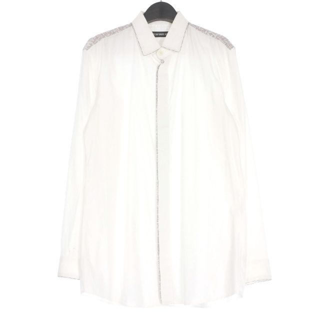イッセイミヤケメン ISSEY MIYAKE MEN ドッキングシャツ 長袖 3 ホワイト|グレー ME51FJ192
