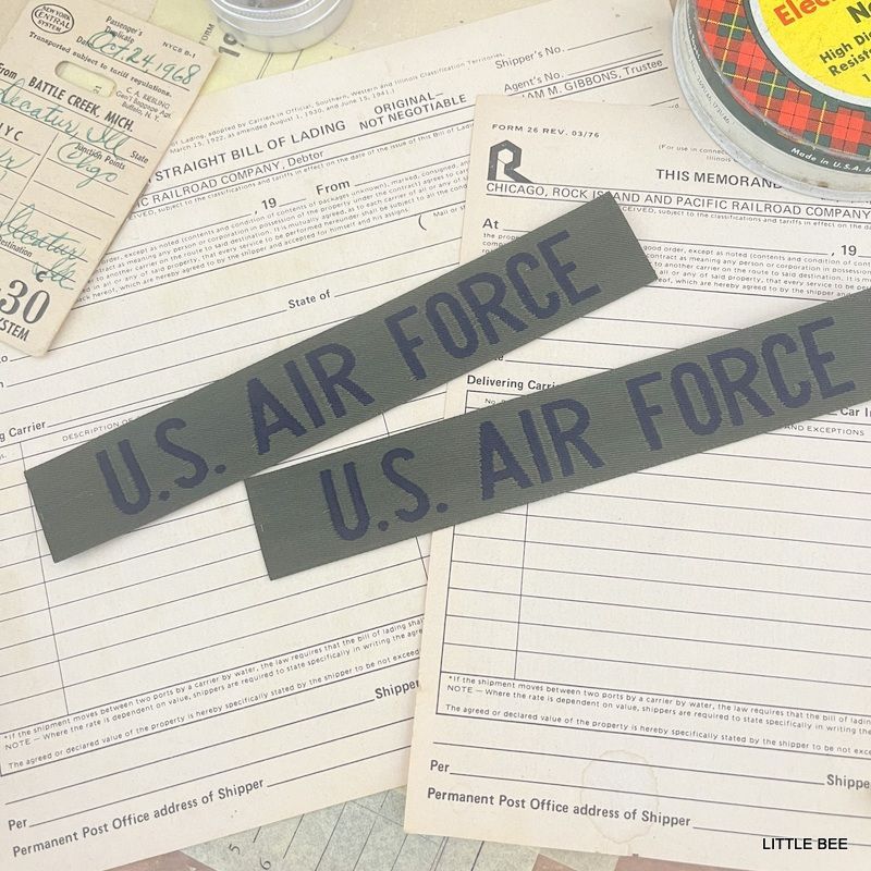 275・R-1900 U.S. AIR FORCE ネームテープ 2本セット 織りネーム