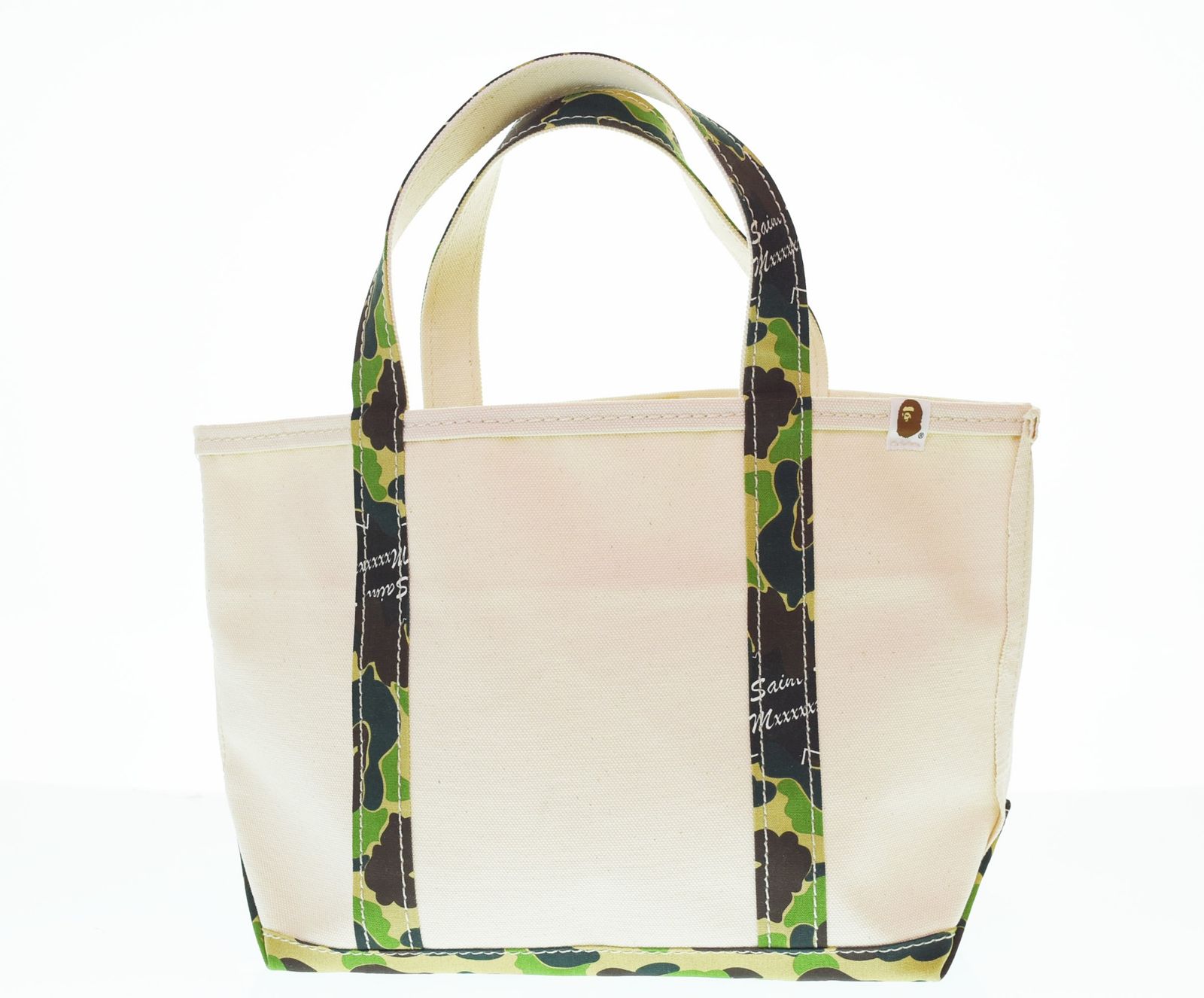 アベイシングエイプ A BATHING APE SAINT MICHAEL24SS TOTE BAGキャンバストートバッグ SM-YS8-0000-C33 バッグ メンズバッグ トートバッグ ホワイト 103B-151
