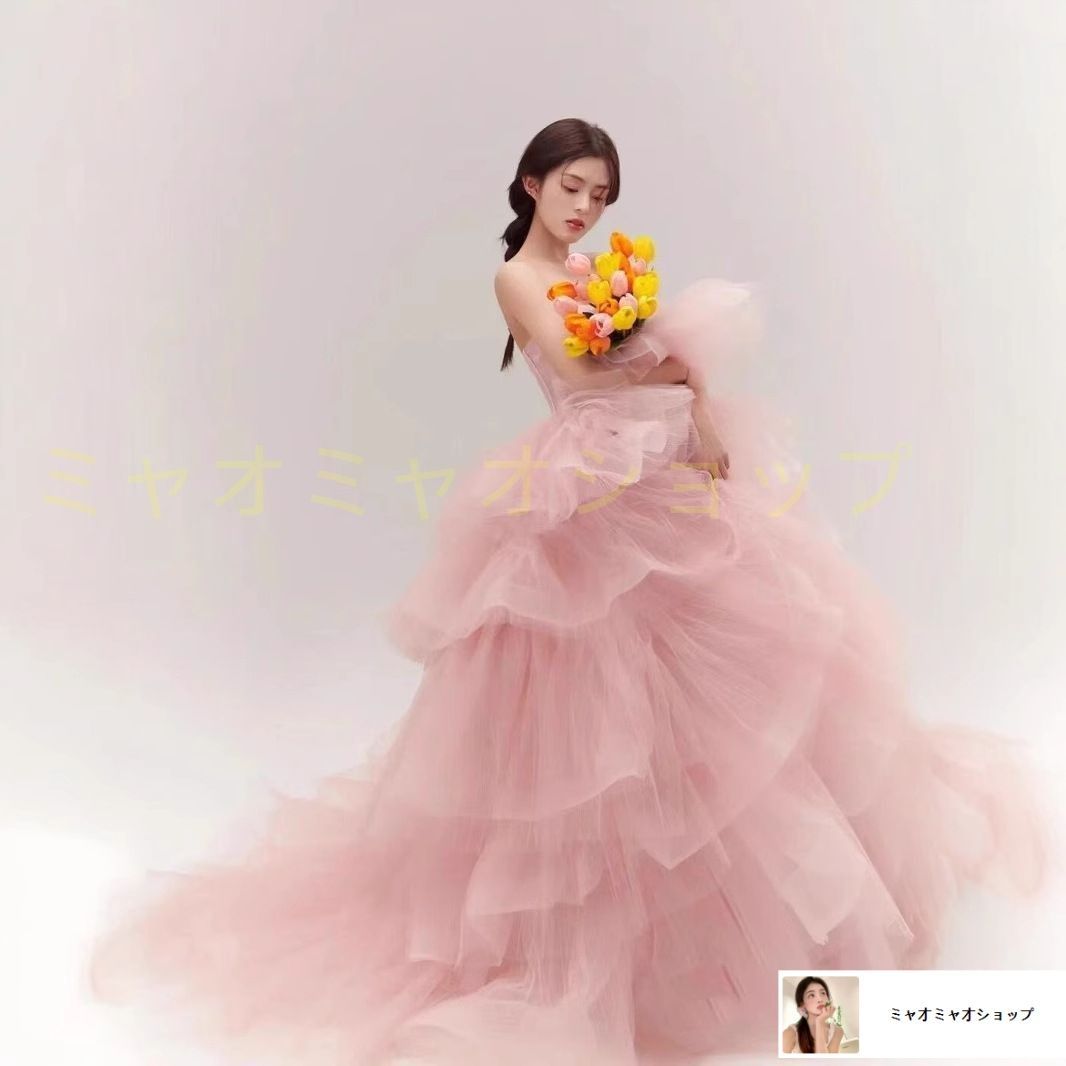 エレガント バストトップデザイン フ スカート ドレスタイプ 感 結婚式 撮影 パーティー用