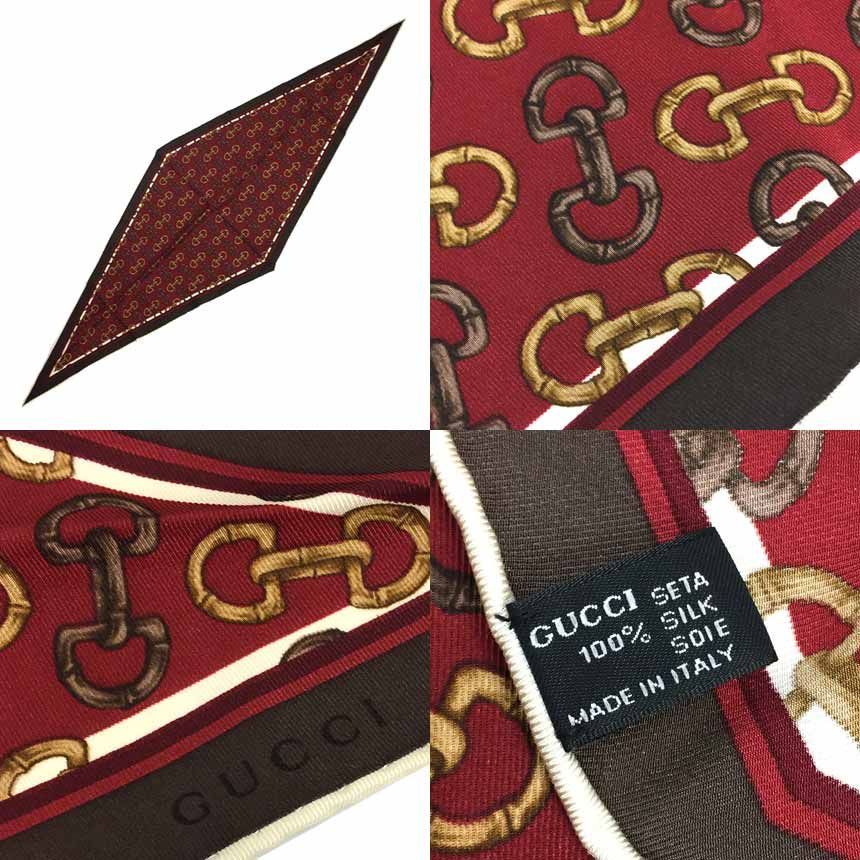 GUCCI　グッチ　ひし形　スカーフ　シルク　aq6367