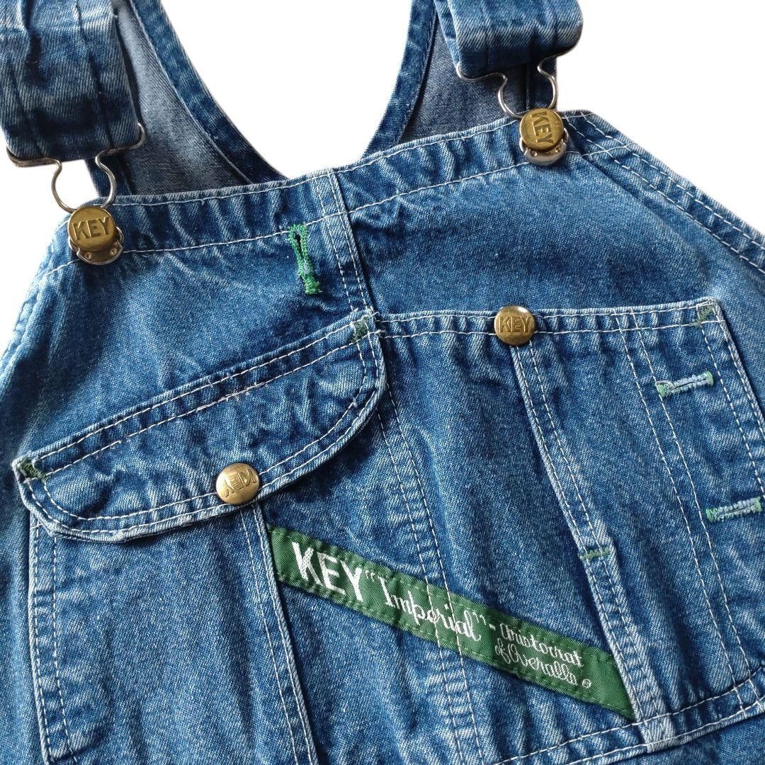KEY 濃紺デニムオーバーオール/サロペット 古着/W46L30【YOA1269】 KEY