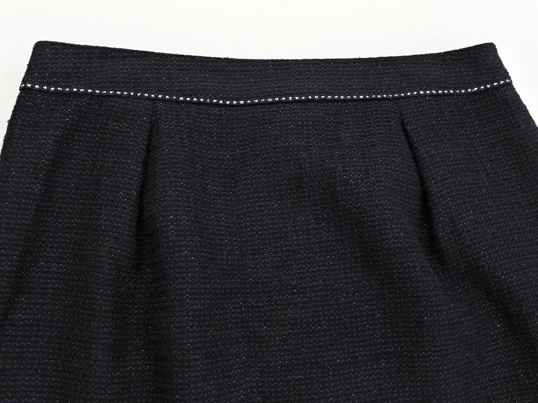 23区 大きいサイズ ツイード スカート size48/紺xラメ