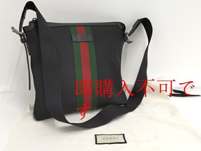 GUCCI ショルダーバッグ キャンバス シェリー ブラック 631199