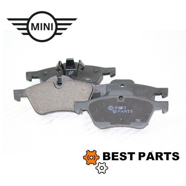 新品 BMW MINI フロントブレーキパッド R55 56 60 鳴き止プレート付き 34116778320B BEST PARTSオリジナル低ダスト BMW MINI 低ダスト Ｓ用