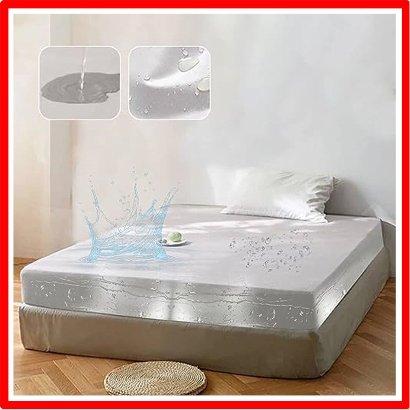 【匿名配送】 セミダブル・120X200X30cm・完全防水_ブラウン 防水シーツ ボックスシーツ ?面完全防水 シングル セミダブル ダブル クイーン通気性 