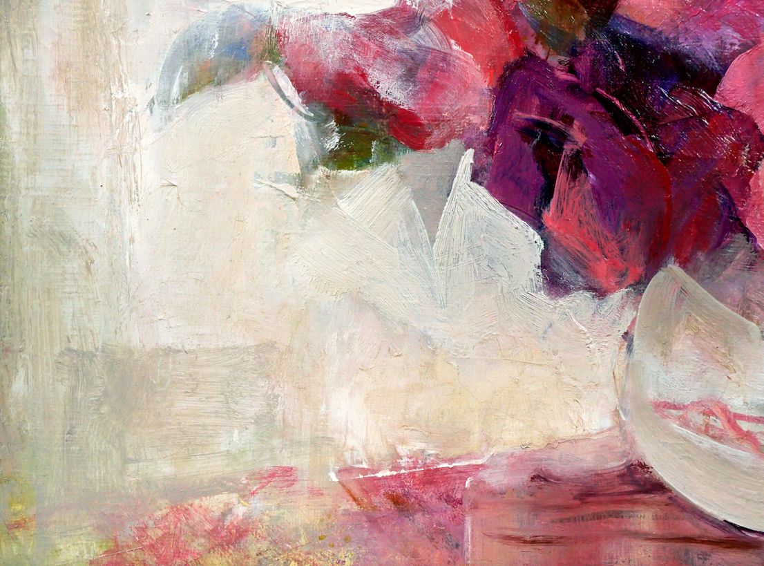 瀬古 愛「薔薇」油絵・F4号 元大洋会会員 日洋展三越奨励賞