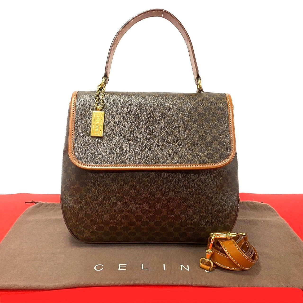 極 美品 CELINE セリーヌ マカダム ブラゾン トリオンフ 柄