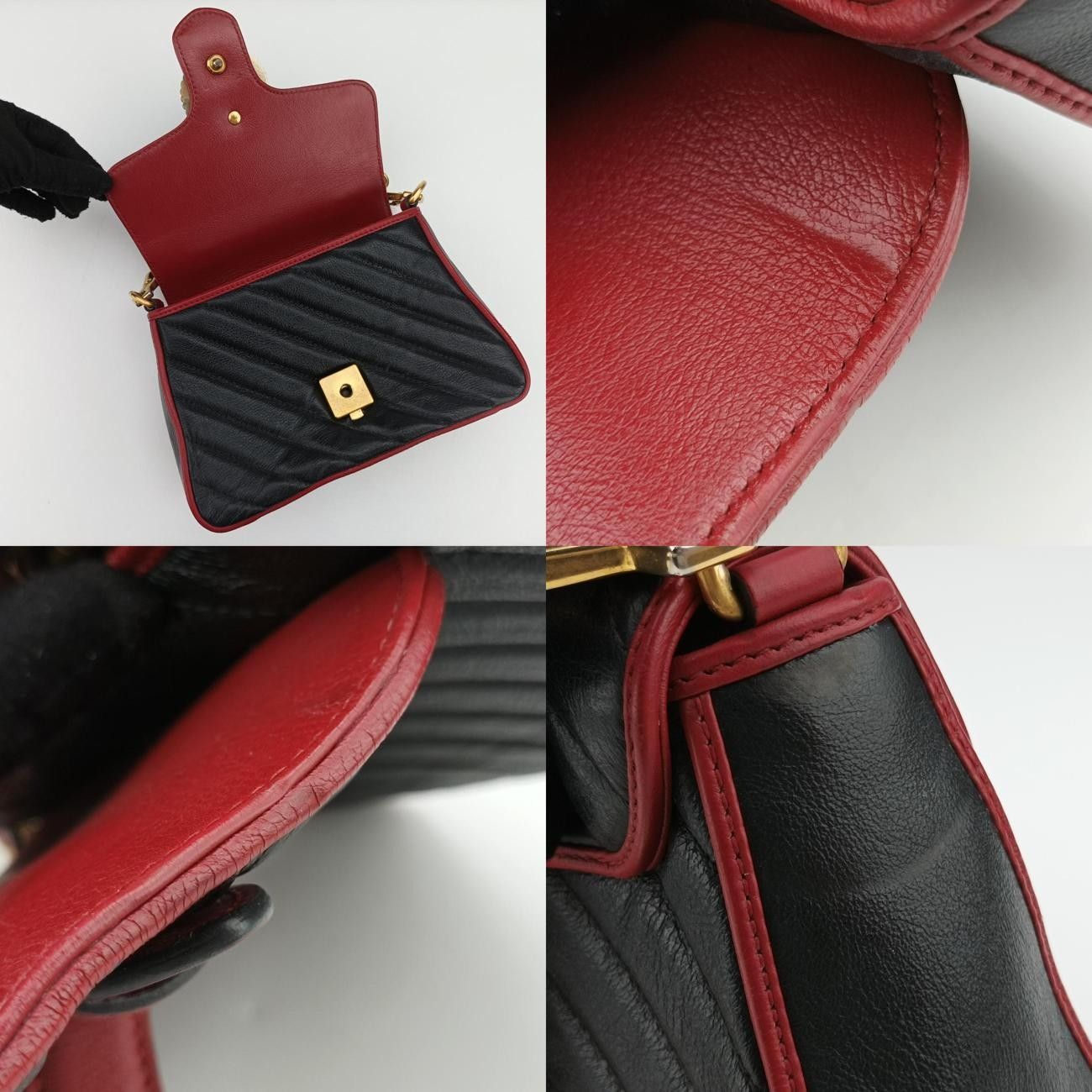 最大60％オフ！ グッチGucciGGマーモントブラック×レッドレザー583571I029883244 １００％正規品保証！