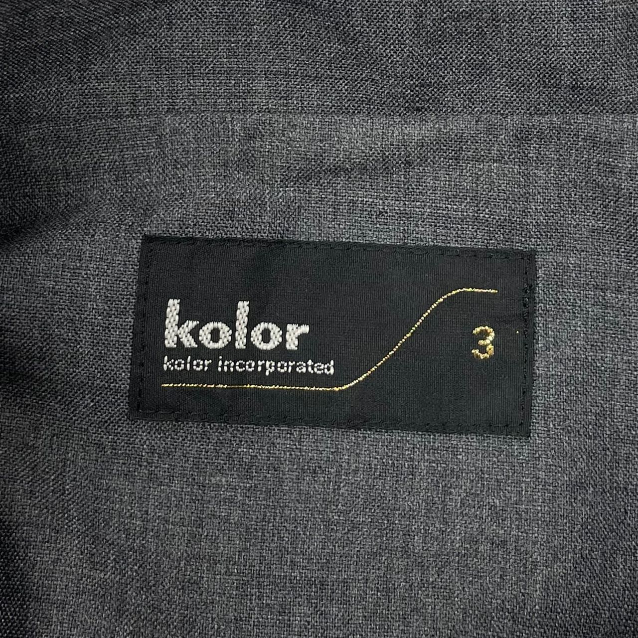 ナチュラルネイビー kolor 21SS レーヨンコード S/S KNIT ドッキング