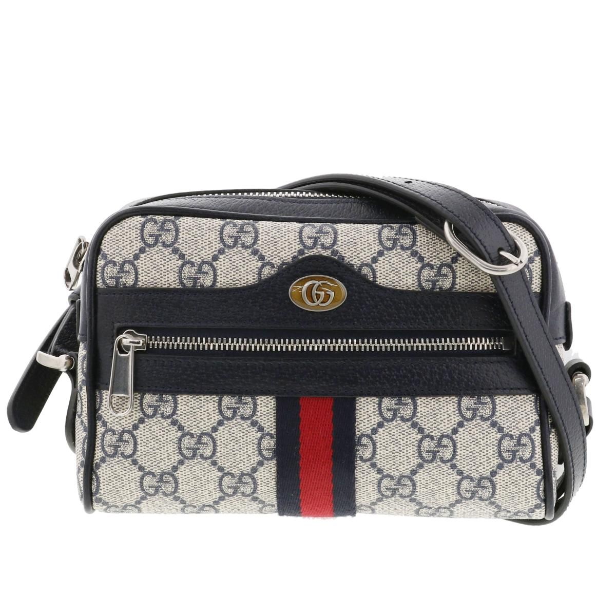 GUCCI グッチ ｵﾌﾃﾞｨｱ GGｽﾌﾟﾘｰﾑ ﾐﾆﾊﾞｯｸﾞ バッグ ショルダー|メッセンジャーバッグ Gray グレー GGスプリーム キャンバス 517350 used A
