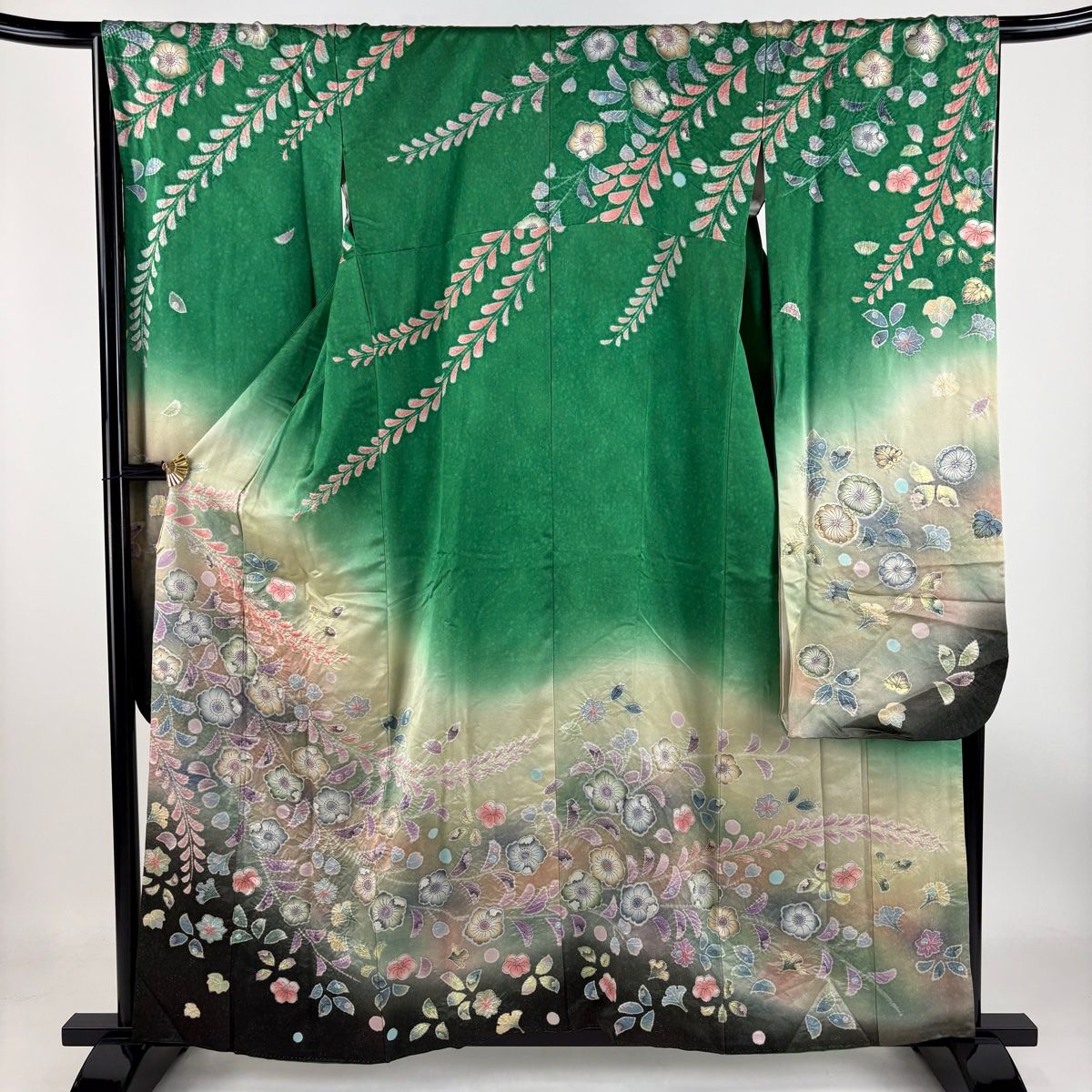 振袖 身丈157cm 裄丈67.5cm L 袷 落款 辻が花柄 銀通し ぼかし