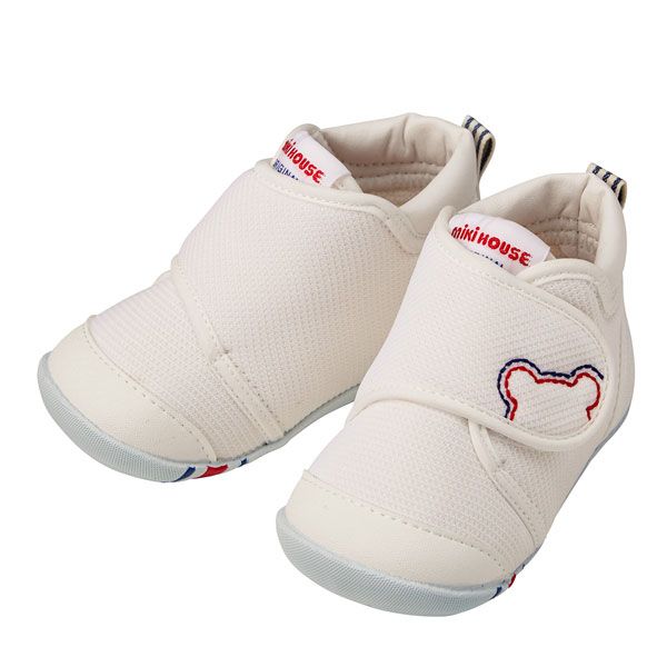 ミキハウスmikihouseくまステッチ ファーストベビーシューズ 12.5cm インディゴブルー 33