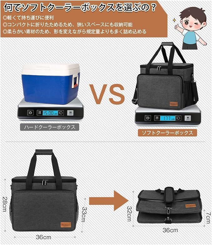 在庫処分】クーラーボックス 大容量 30L 保冷 保温 防水 耐摩耗 保冷バッグ 4層断熱 水漏れ防止 折り畳み収納可能 軽量 3WAY仕様 ソフトクーラーボックス  キャンプ/釣り/BBQ/ピクニック/運動会/お花見/部活や買い物等に大活躍 お弁当 保冷バッグ 大きめ