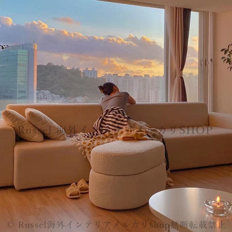 収納付きスツール オットマン ソファ チェア 椅子 ファブリック