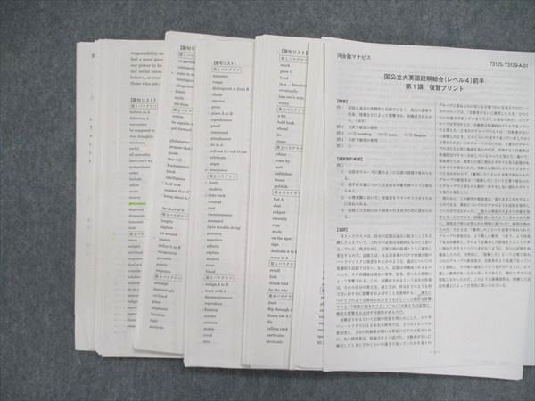 河合塾マナビス 国公立大英語読解総合レベル4/5 前半/後半 復習