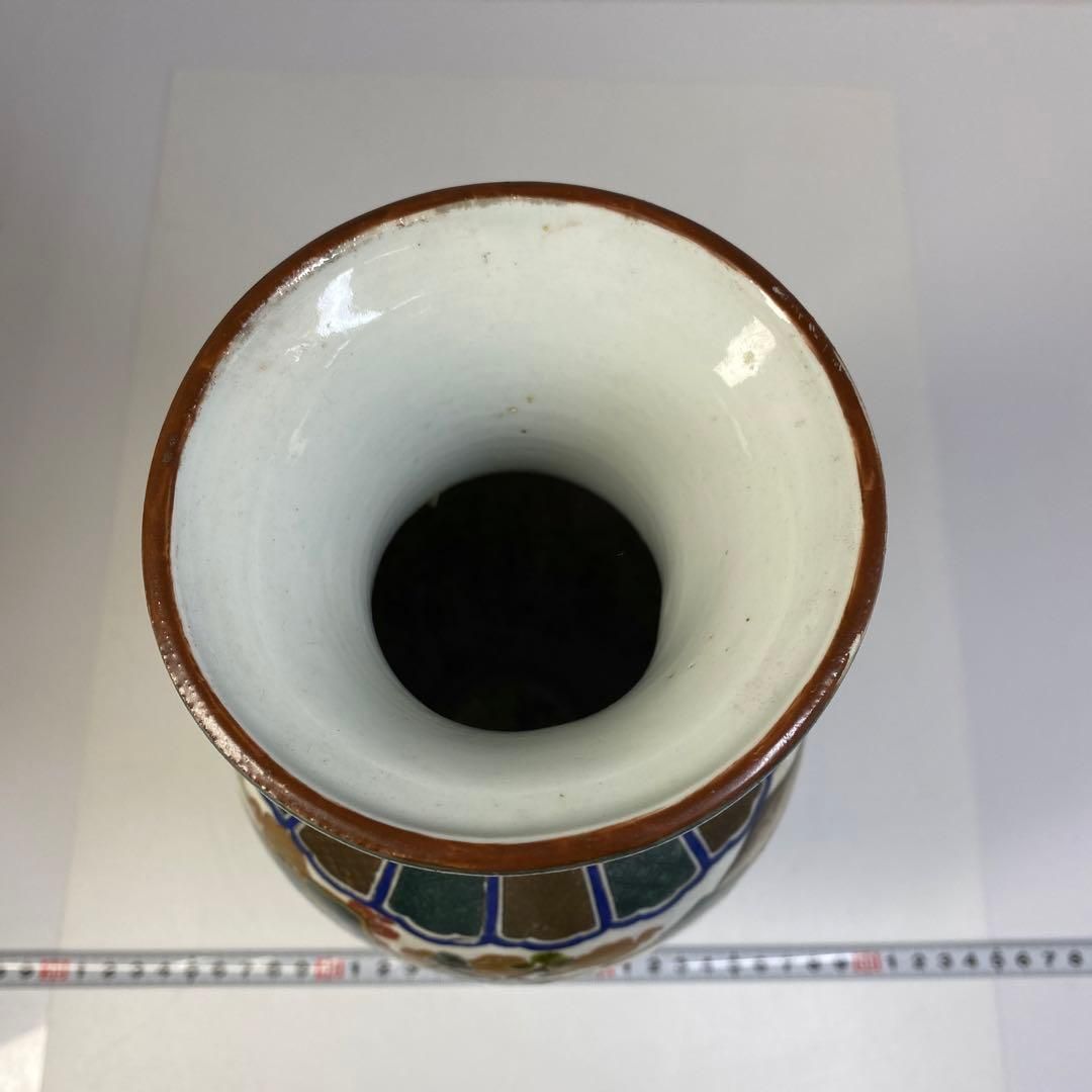 時代 青九谷 花瓶 木箱付 高さ31㎝ 東Y6-0708①タカオ 【公式通販】