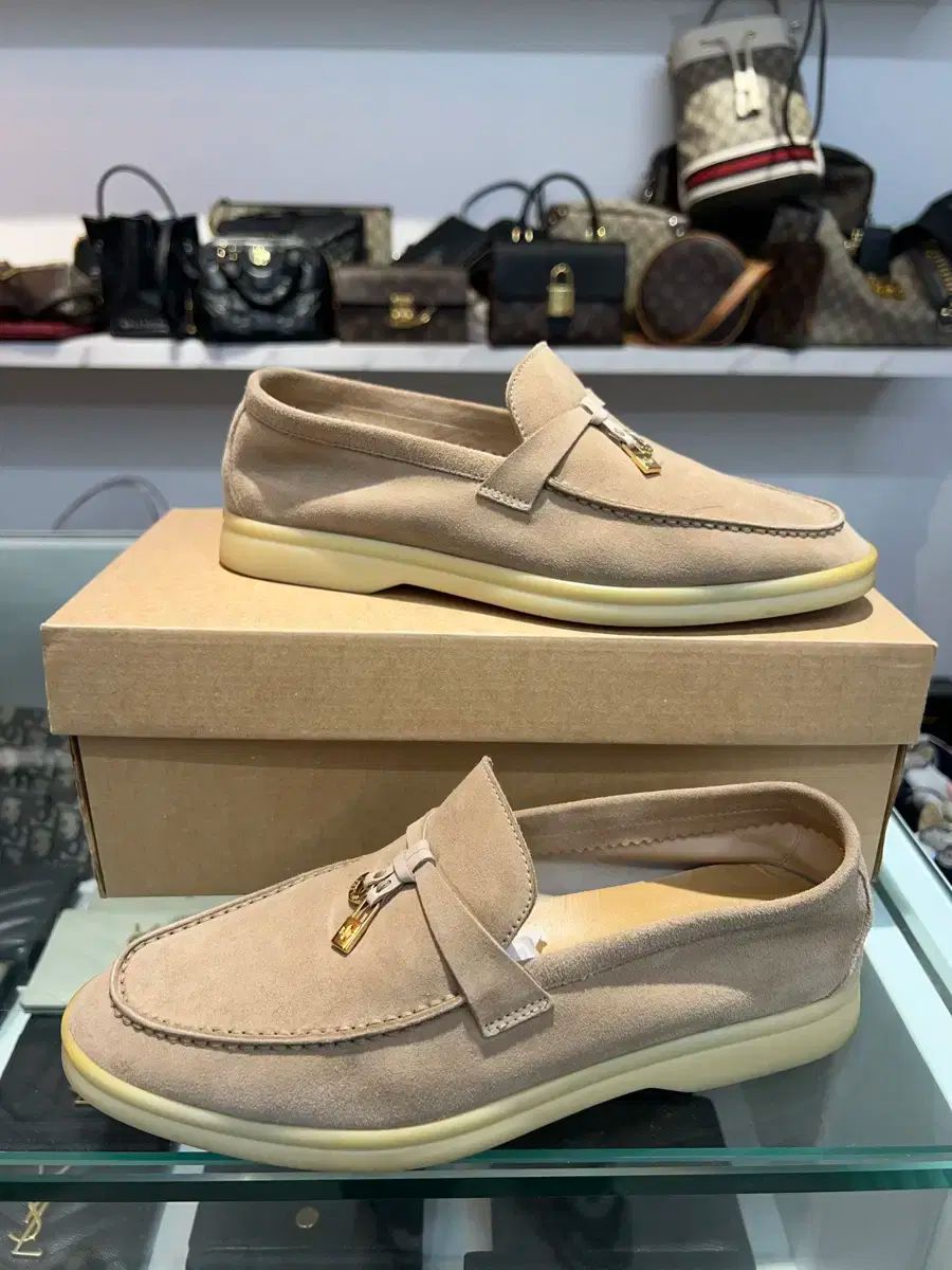 5 会議用 37 Loro Piana ロロ ピアーナ サマーウォーク サンドストーン スエード レディース ローファー