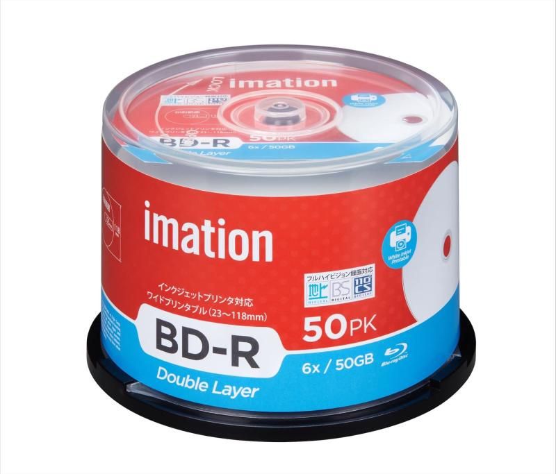 imation イメーション 1回録画用 ブルーレイディスク BD-R DL 50GB IM091 片面2層 1-6倍速 50枚