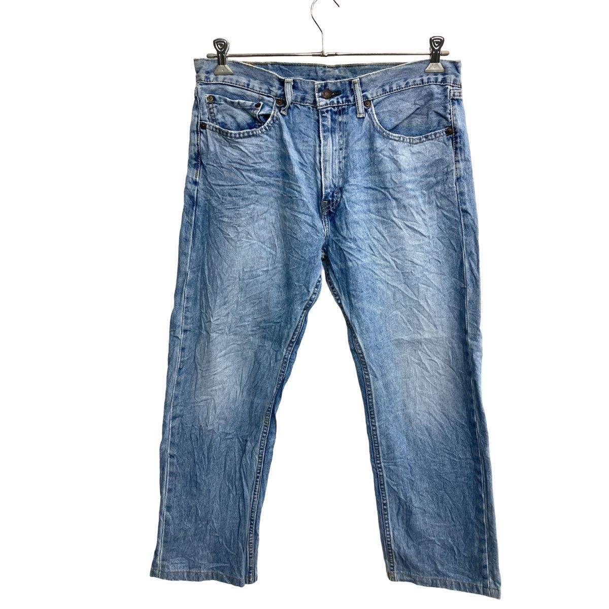W34★古着 ジーンズ Levis リーバイス 505 メンズ ヒゲ コットン 紺 ネイビー デニム 24may16 中古 ボトムス ジーパン Gパン ロング パンツ Levi\u0027s 505W34×L34 Made in USA Denim Jeans リーバイス 505 ブルー