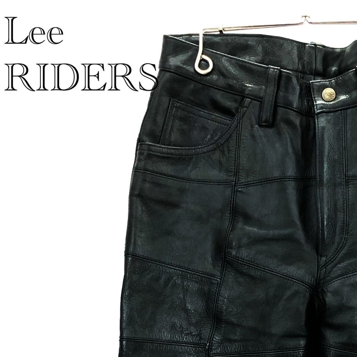 Lee RIDERS リーライダーズ　牛革　レザーパンツ　32x34 未使用 Leeリー牛革レザーパンツ32ライダースパンツ黒メンズブラック本