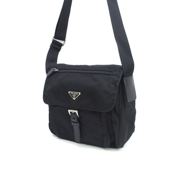PRADA / プラダ □クロスボディ ショルダーバッグ ブラック
