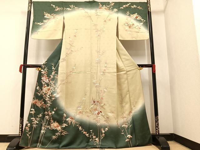 madokajianye50様 5点まとめ正絹 暈しに上品な染め G-379 平和屋着物○豪華振袖 駒刺繍 花蝶丸文 暈し染め 金彩 正絹 逸品