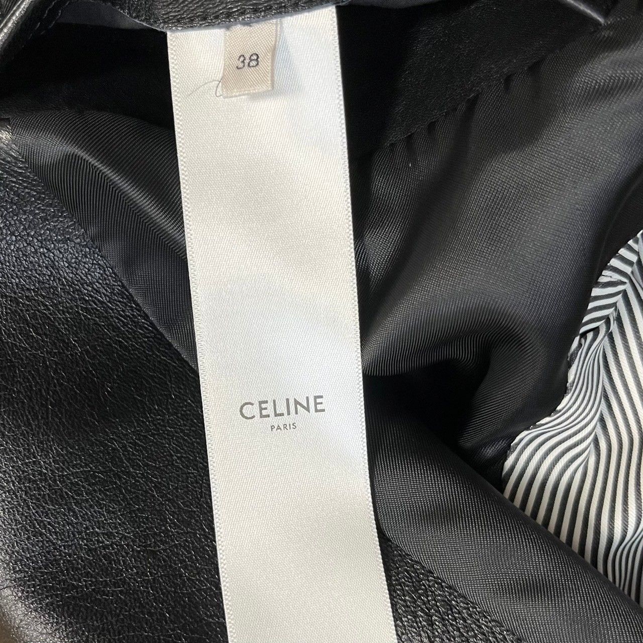 CELINE セリーヌ ラムレザー2Bクラシックテーラードジャケット 2F116086H