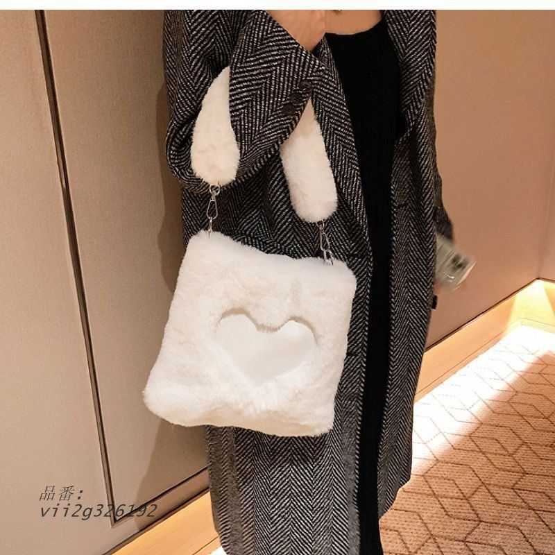 ハート型 ファー ショルダーバッグ 2WAY 韓国 オルチャン レディース 原宿系 ガーストリート  vii2g326192