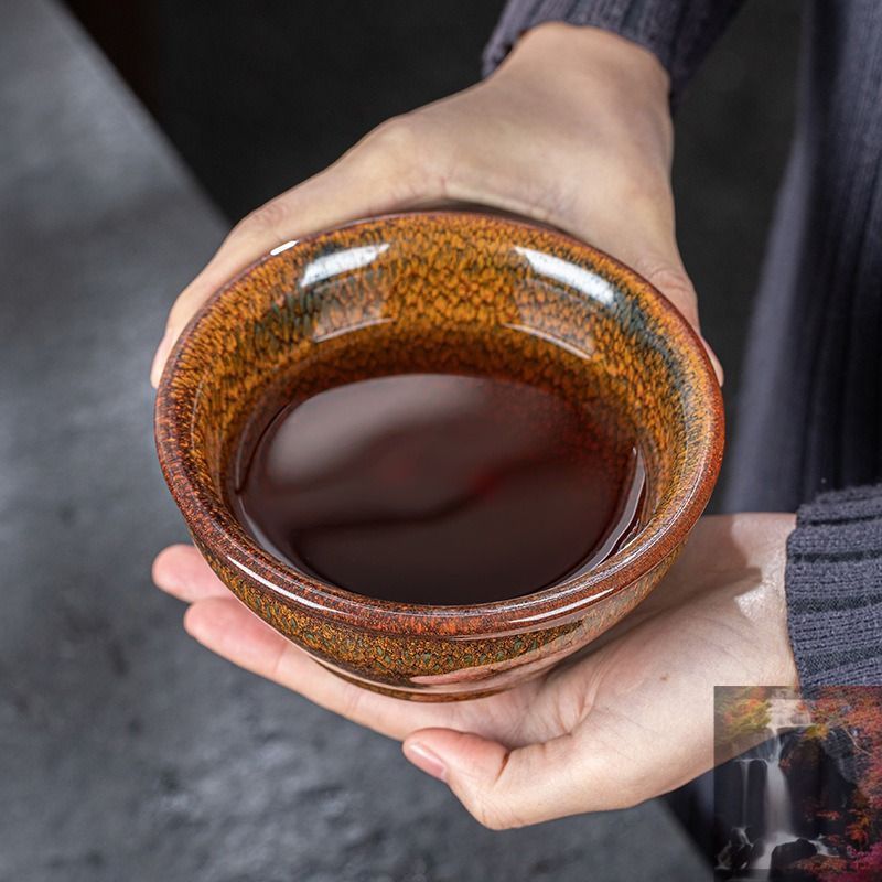 天目茶碗　赤茶　 抹茶碗　茶道具　お碗　飴釉　陶器　器　茶器　茶道　作家不明 楽天市場】抹茶碗 赤抹茶碗 美濃焼 明泉作 赤 野点 陶器 抹茶