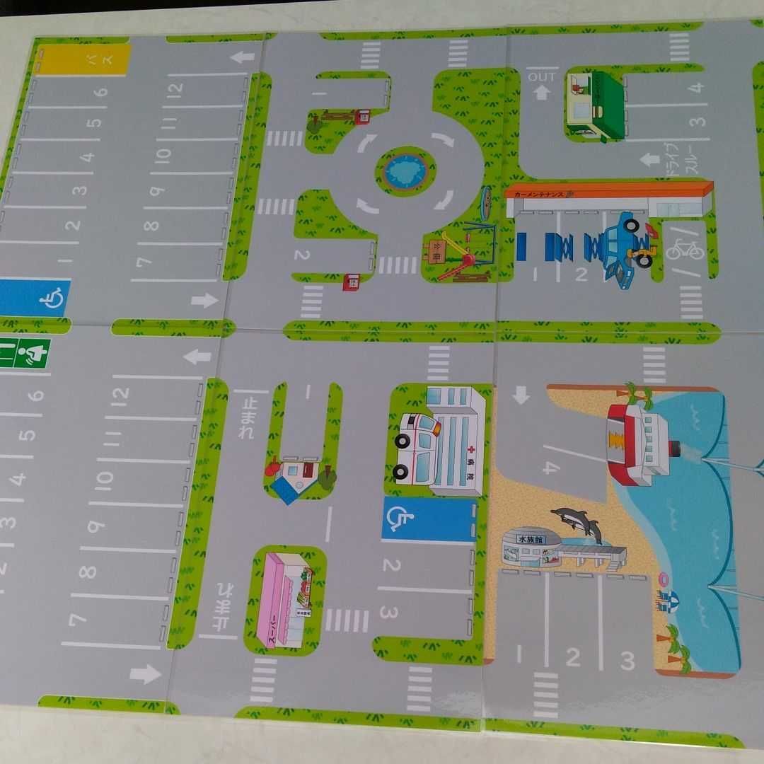 ハンドメイド】A4ミニカー道路・駐車場シート10枚セット