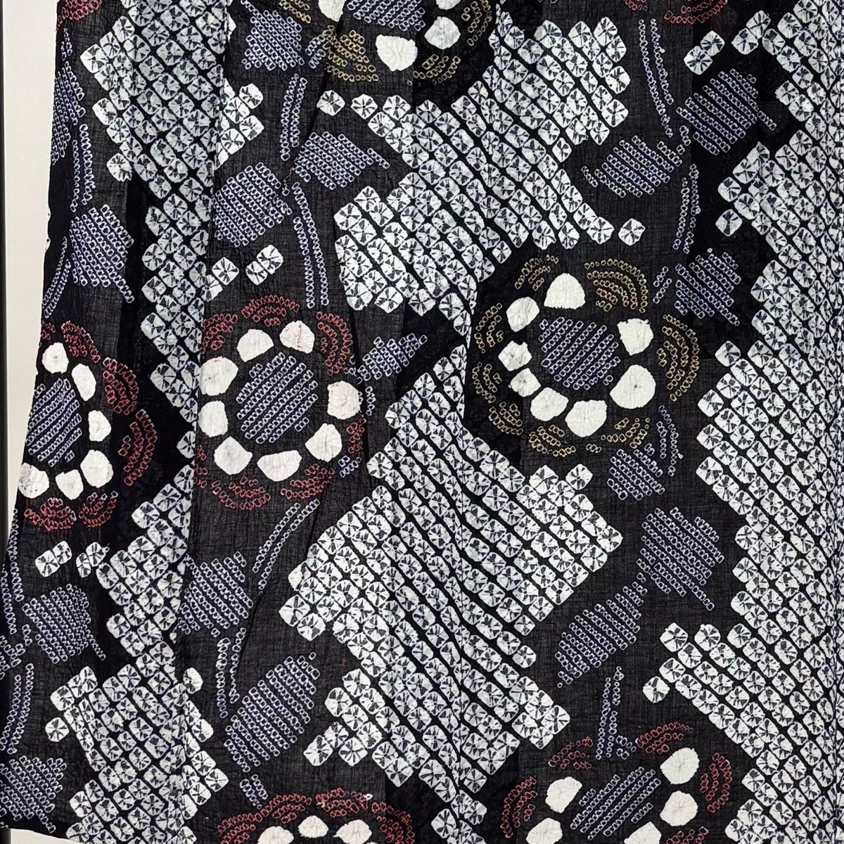 浴衣 身丈155cm 裄丈64cm M 絞り浴衣 草花 濃紺 綿 名品