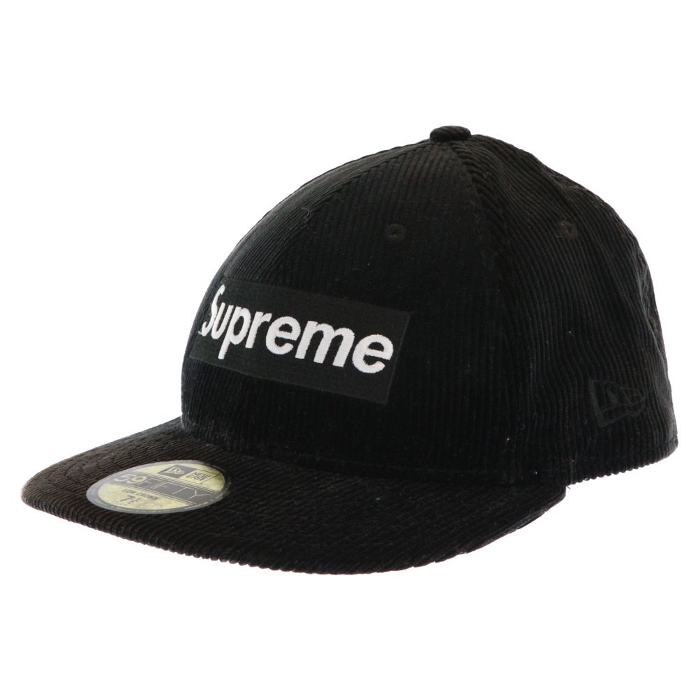 SUPREME (シュプリーム) 15AW × NEW ERA Corduroy Box Logo Cap × ニューエラ コーデュロイ ボックスロゴ キャップ ブラック