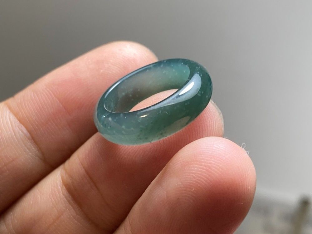 L12-121 ピンキーリング 氷種 青緑 4.0号 天然グアテマラ産 A貨