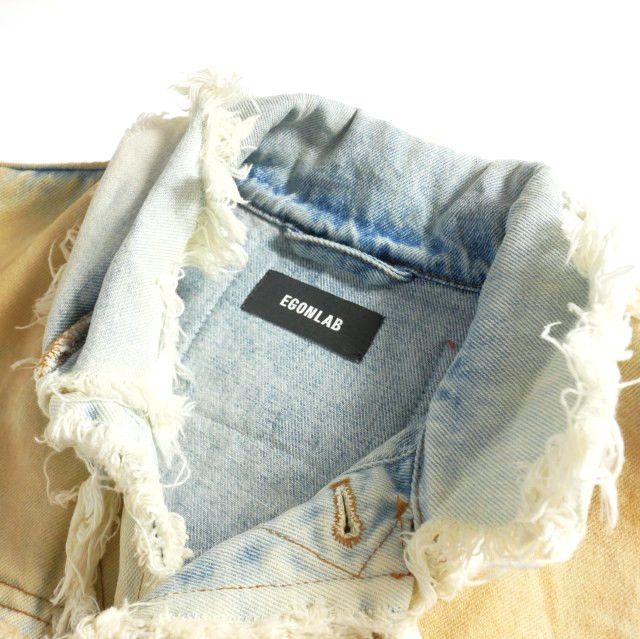 エゴンラボ EGONLAB 25SS RAW EDGES DENIM JACKET / YEL DIRTY デニム 