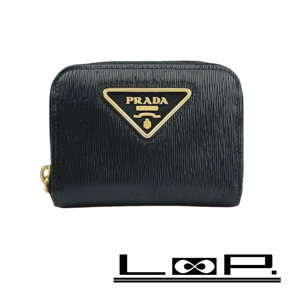 【375】PRADA/プラダ M268X 本革レザー ラウンドジップ 小銭入れ 375】PRADA/プラダ M268X 本革レザー ラウンドジップ 小銭入れ