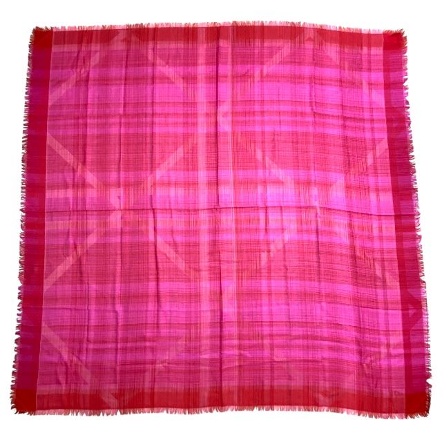 51KAL140A037 クリスチャンディオール カナージュ ジャガード ストール ロゴ シルク ウール カシミヤ 大判 ピンク Christian Dior