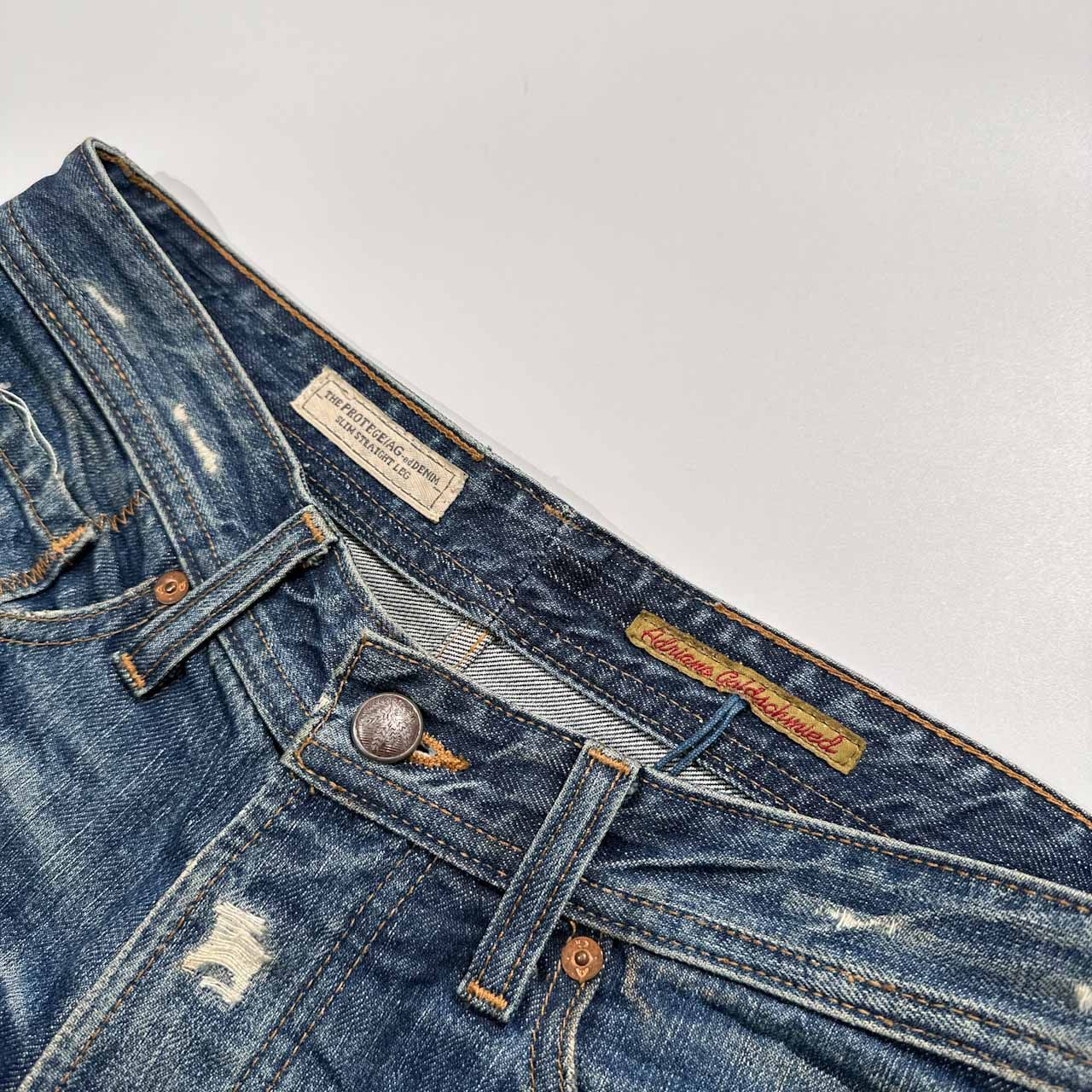 AG ED DENIM ダメージ加工デニムパンツ USA製 AG Adriano Goldschmied 