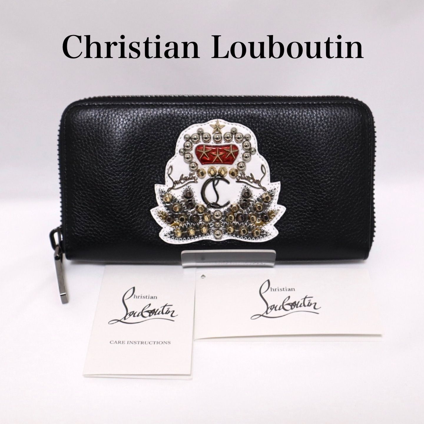 新品 Christian Louboutin ブラック 長財布 ラウンドジップ クリスチャンルブタン Christian Louboutin 財布 長財布
