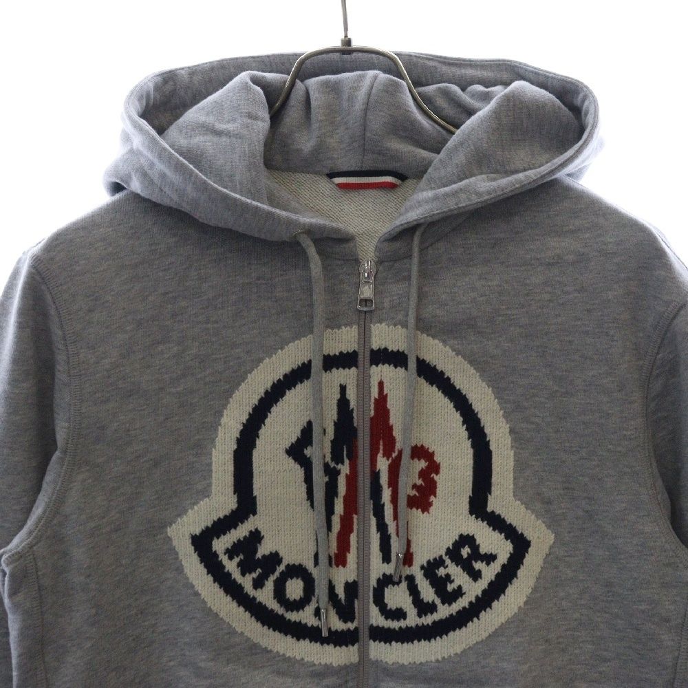 モンクレール☆ビッグロゴパーカー☆グレー☆XS☆国内正規品