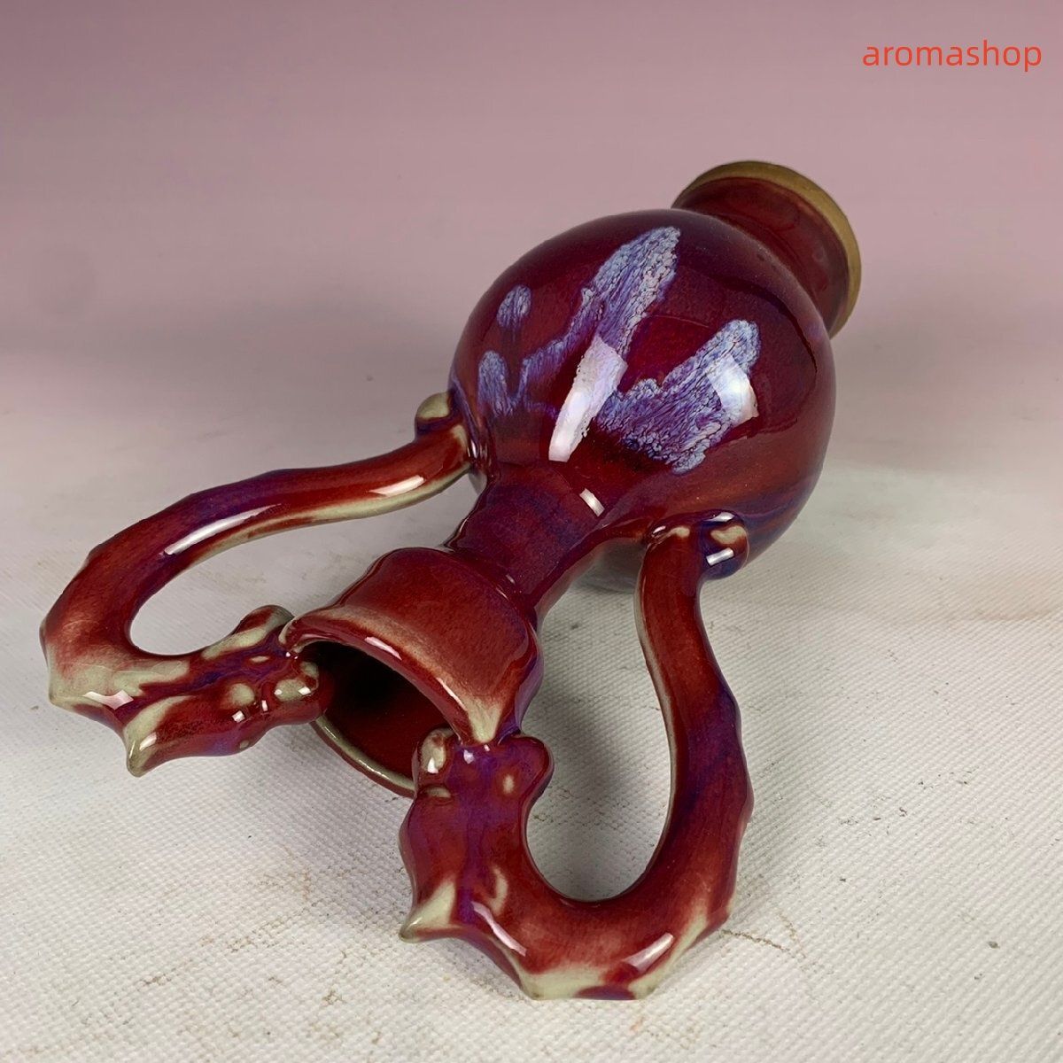 青花雲龍文双耳花瓶 工芸品 陶磁器 装飾品 花瓶 花器 美術品 置物 陶芸 景徳鎮 磁器 鈞窯 陶磁器 窯変 花瓶 双耳龍頭花瓶 置物 収蔵