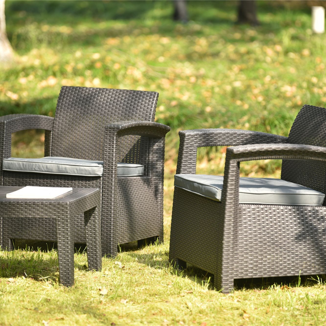 ガーデンファーニチャー 3点セット 天然木 屋外用 肘掛け ソファ  