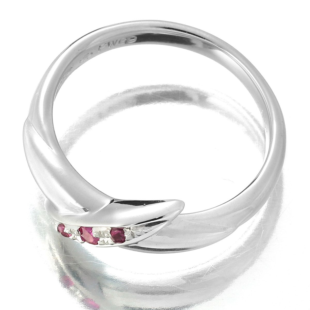 ジュエリーマキ Jewelry MAKI クロスデザインリング ルビー PWG9 10号