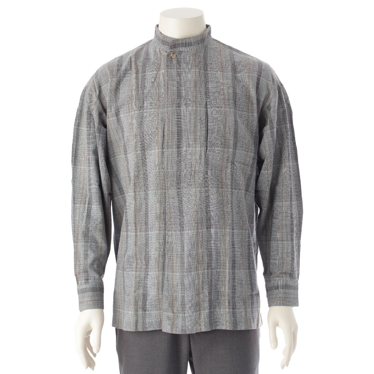 ISSEY MIYAKE グレー長袖シャツ ISSEY MIYAKE イッセイミヤケメンISSEY MEN リネン長袖シャツ