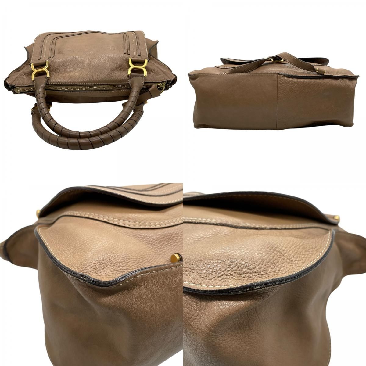 Chloe クロエ マーシー ハンドバッグ レディース レザー ブラウン 