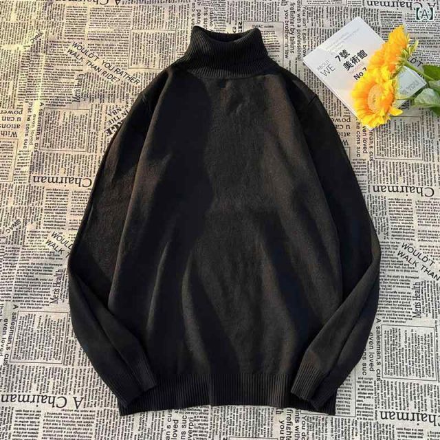[XL]春 コーデ メンズ  服 シンプル ファッション オシャレ 大人 かっこいい 大きいサイズ ストリート 紳士服 セーター タートルネック 長袖 ニット レイヤリング シャツ 無地 プルオーバー カ