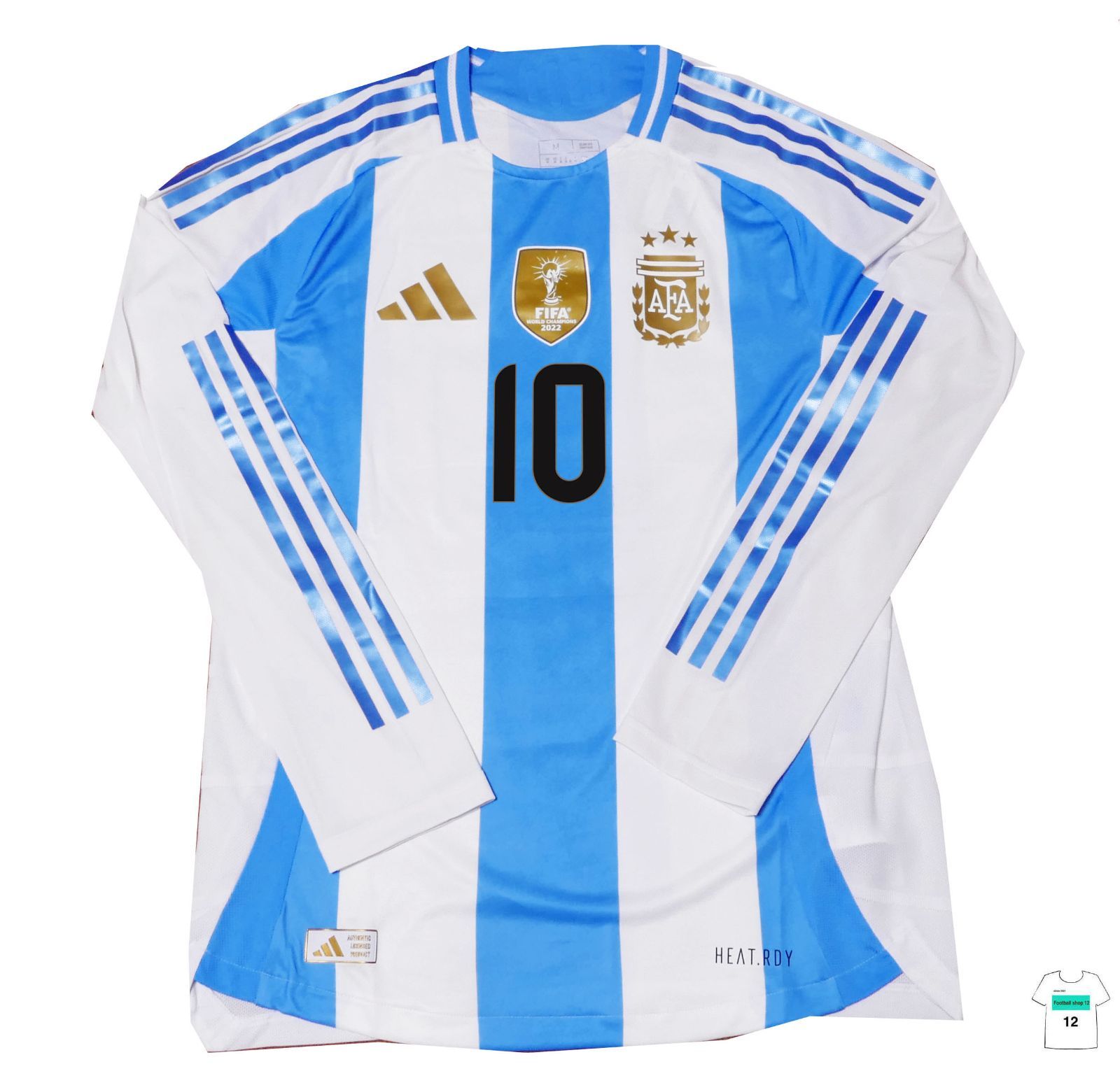 Adidas 24-25　アルゼンチン代表　ホームオーセンティック長袖ユニフォーム 公式支給マーキング付き
