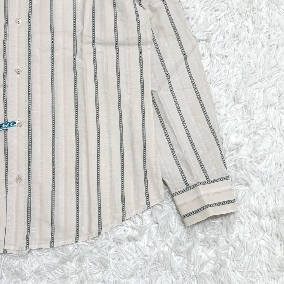 美品】GUCCI グッチ ストライプ ドレスシャツ 15 ベージュ 【公式通販】